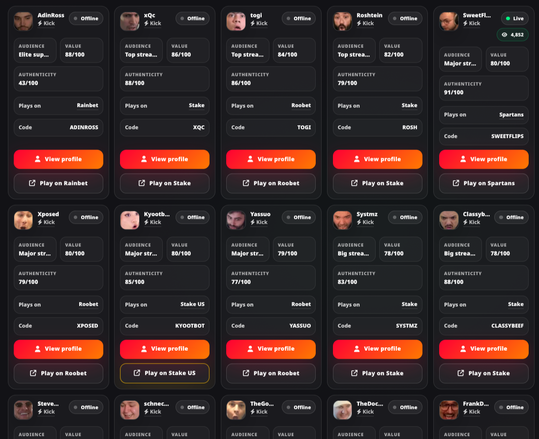 Streamer database preview